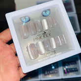 Pink key Stylish Shiny Artifical Nails (12 Pcs)